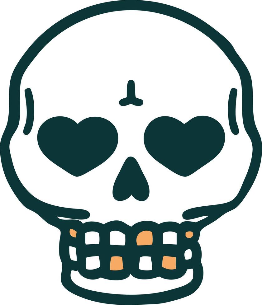 tattoo style icon of a skull vector