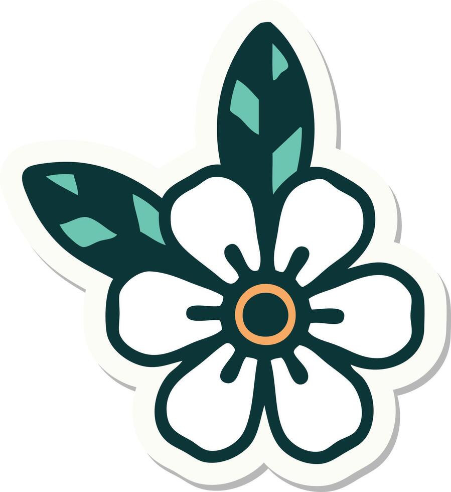 tattoo style sticker of a flower vector