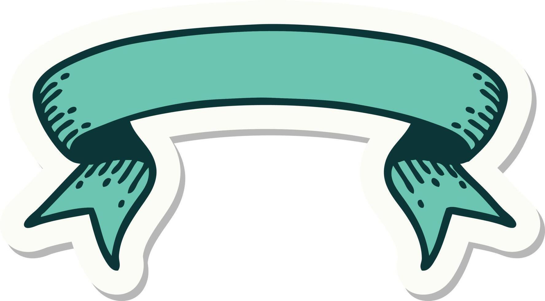 tattoo style sticker of a banner vector