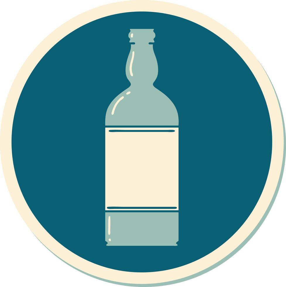tattoo style sticker of a bottle vector