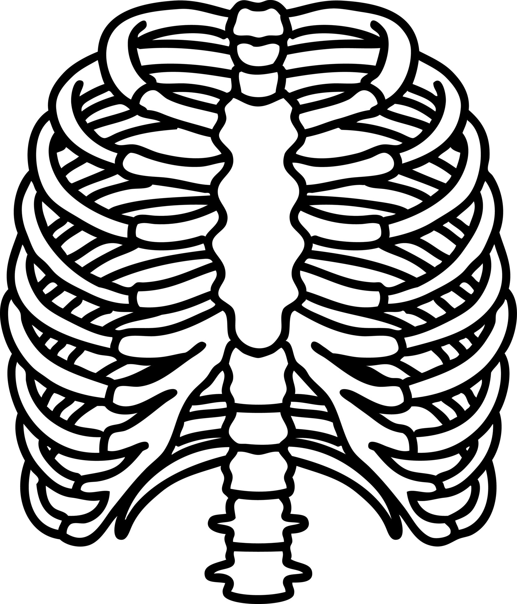 black line tattoo of a rib cage 12553408 Vector Art at Vecteezy