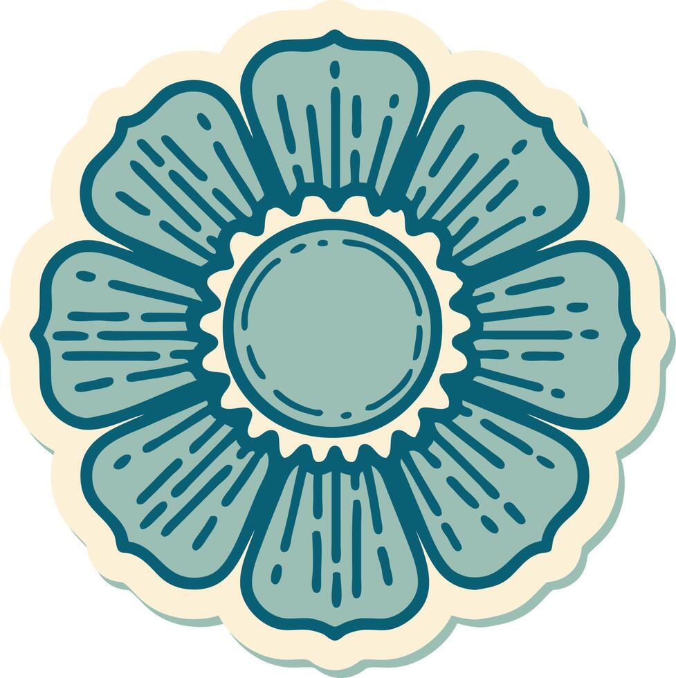 tattoo style sticker of a flower vector