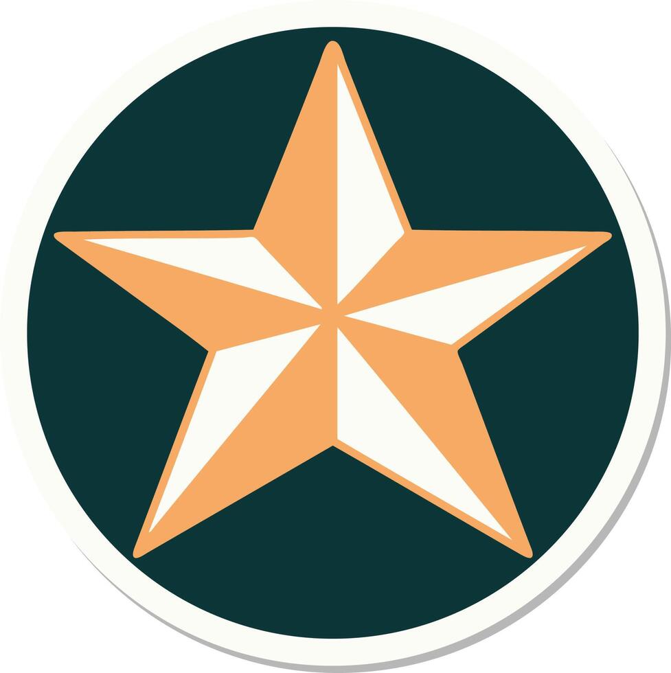 tattoo style sticker of a star vector