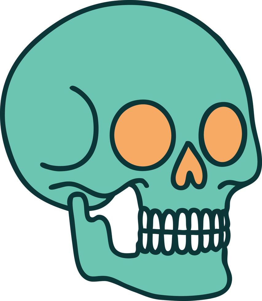 tattoo style icon of a skull vector