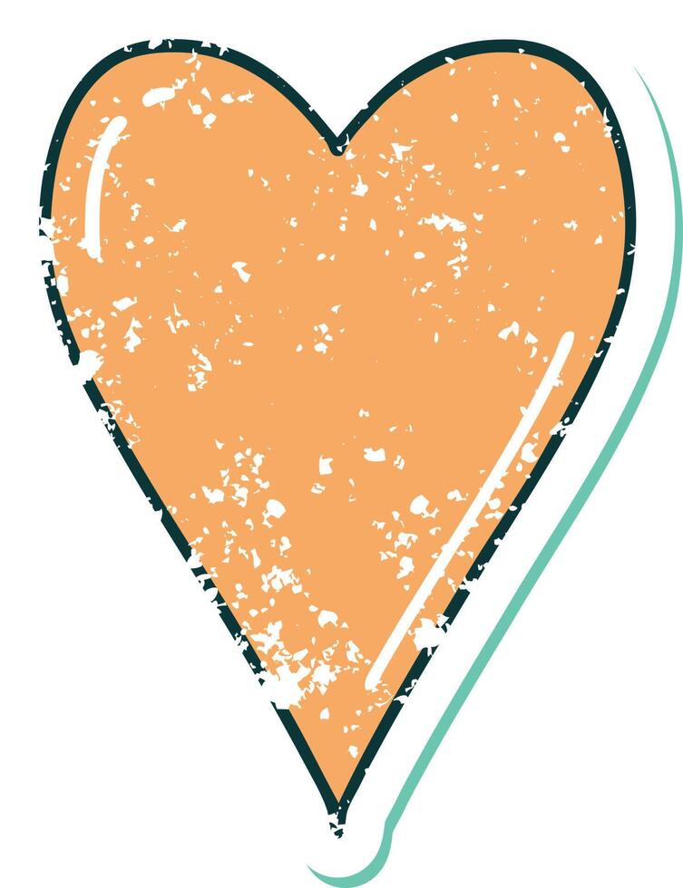 distressed sticker tattoo style icon of a heart vector