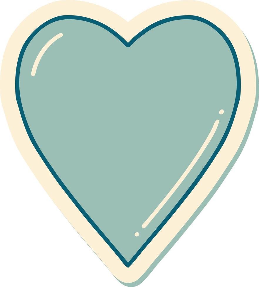 tattoo style sticker of a heart vector