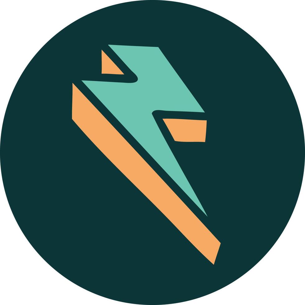iconic tattoo style image of lighting bolt vector