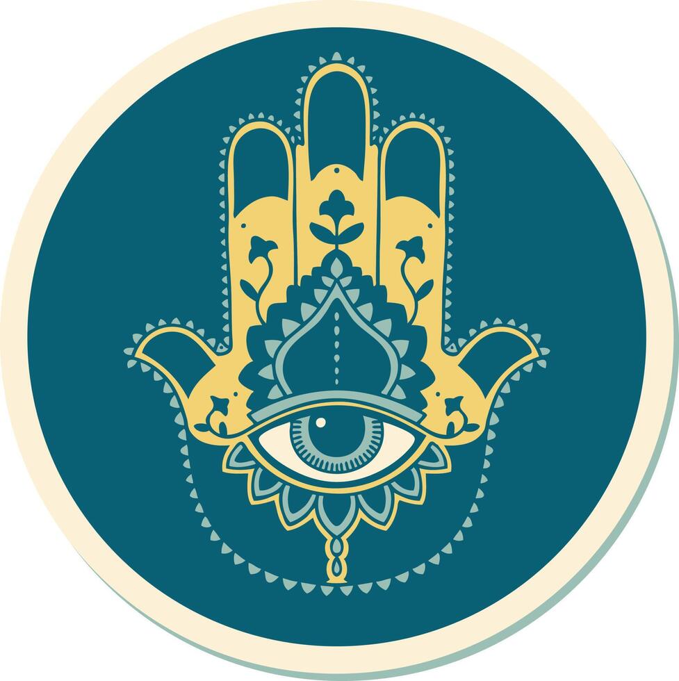 sticker of tattoo in traditional style of a hamza vector