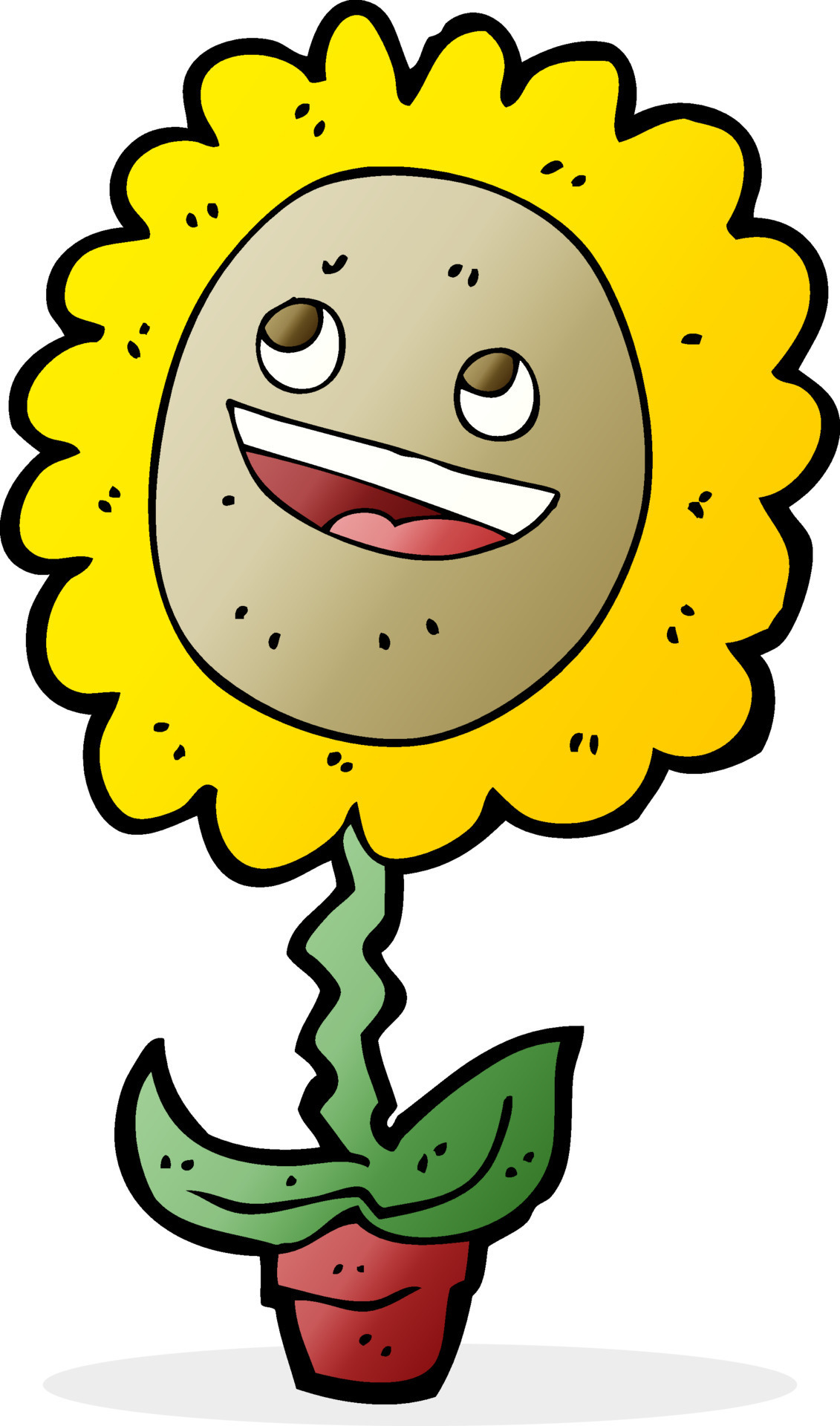 cartoon happy sunflower 12553778 Vector Art at Vecteezy