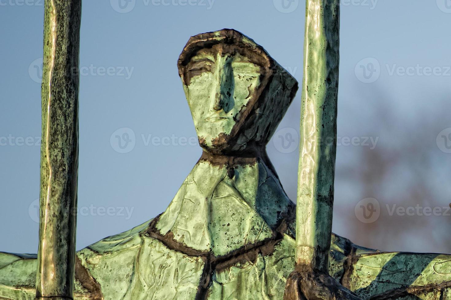 fisherman sailor silhouette copper statue photo