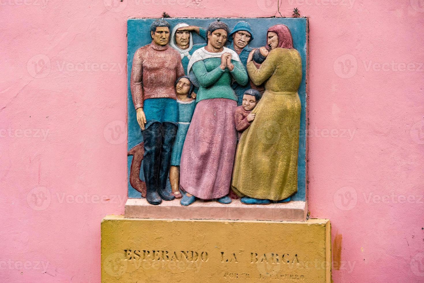 BUENOS AIRES, ARGENTINA - MAY, 9 2015 - Waiting for the boat la boca painted house in Buenos Aires photo