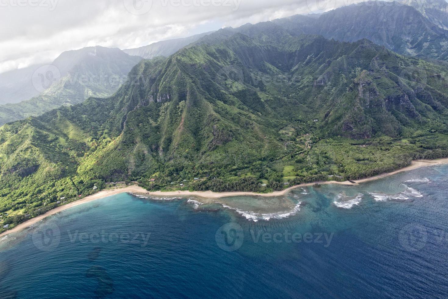 kauai napali coast aerial view photo