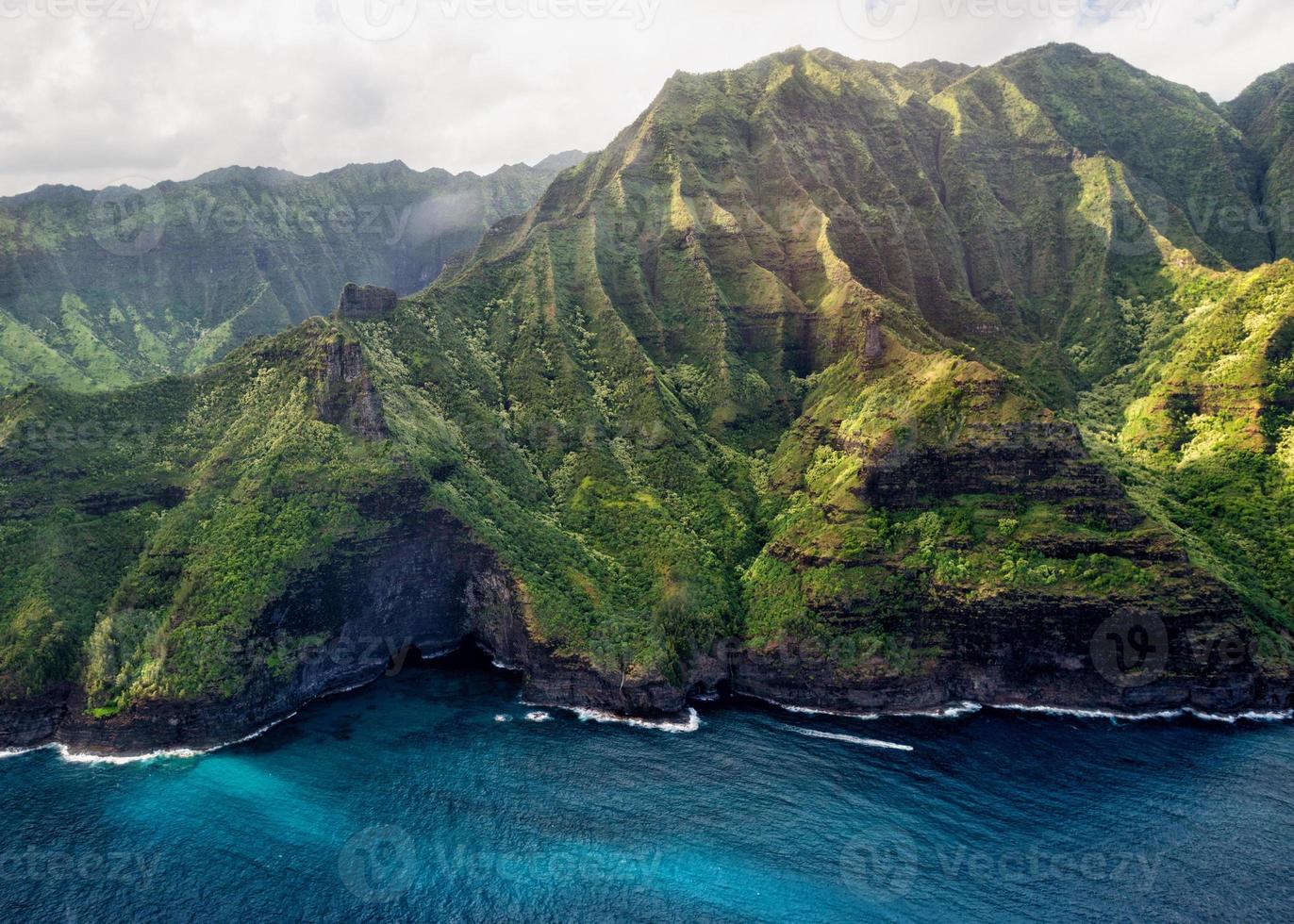 kauai napali coast aerial view photo