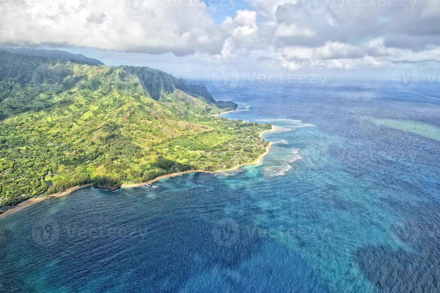 kauai napali coast aerial view photo