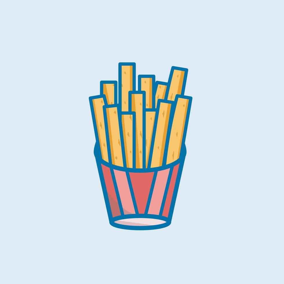 ilustración gráfica vectorial de papas fritas. ideal para libros infantiles y más. vector