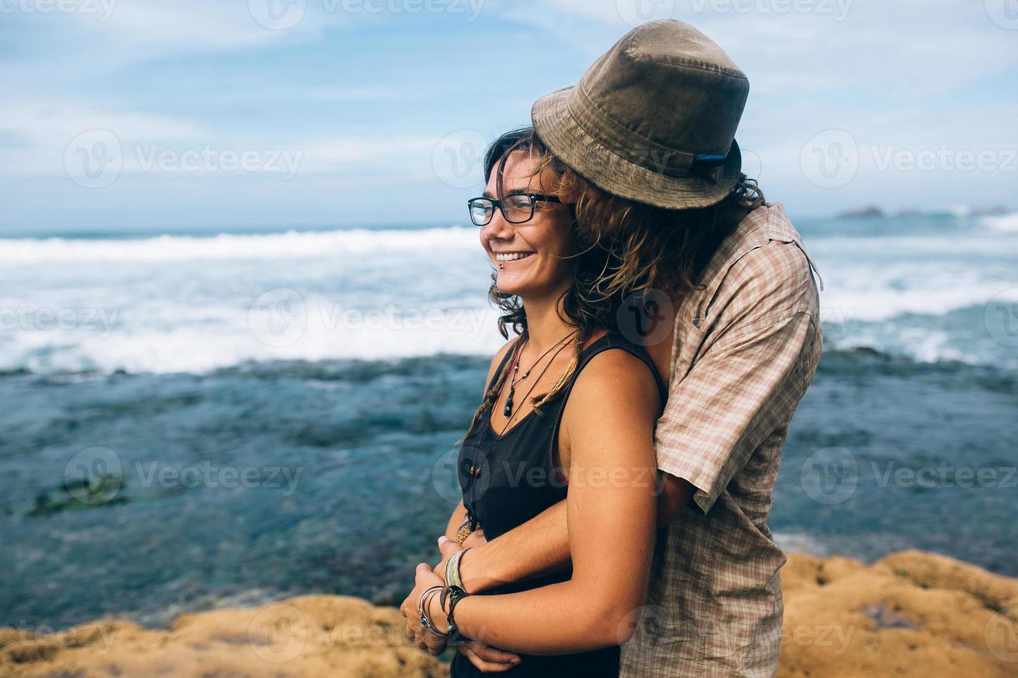 Couple beach portrait photo