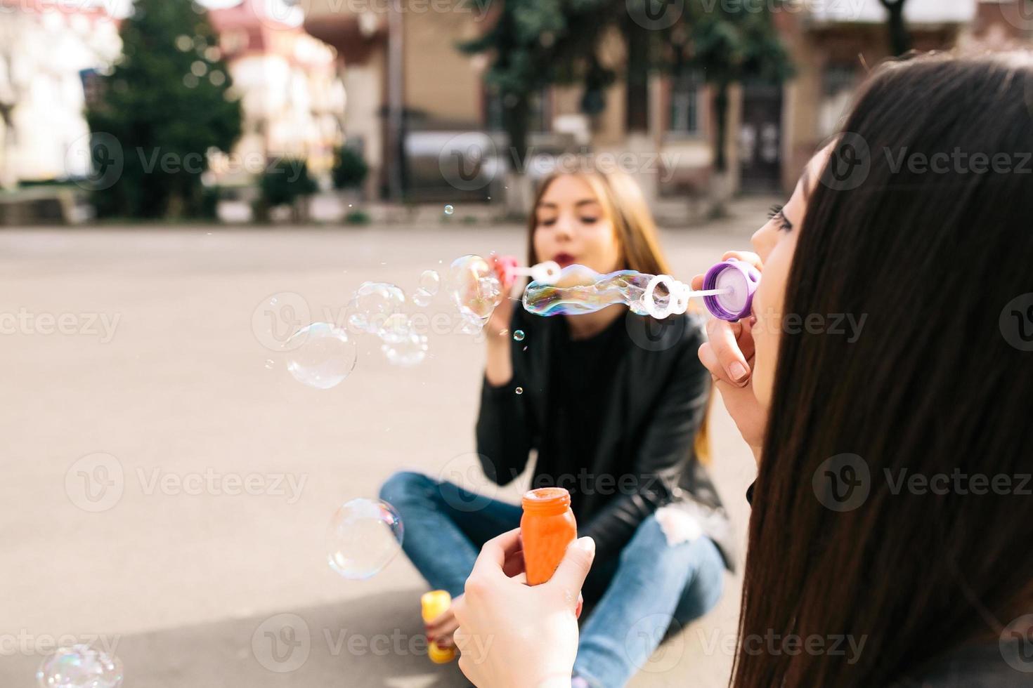 Two young adult girls photo