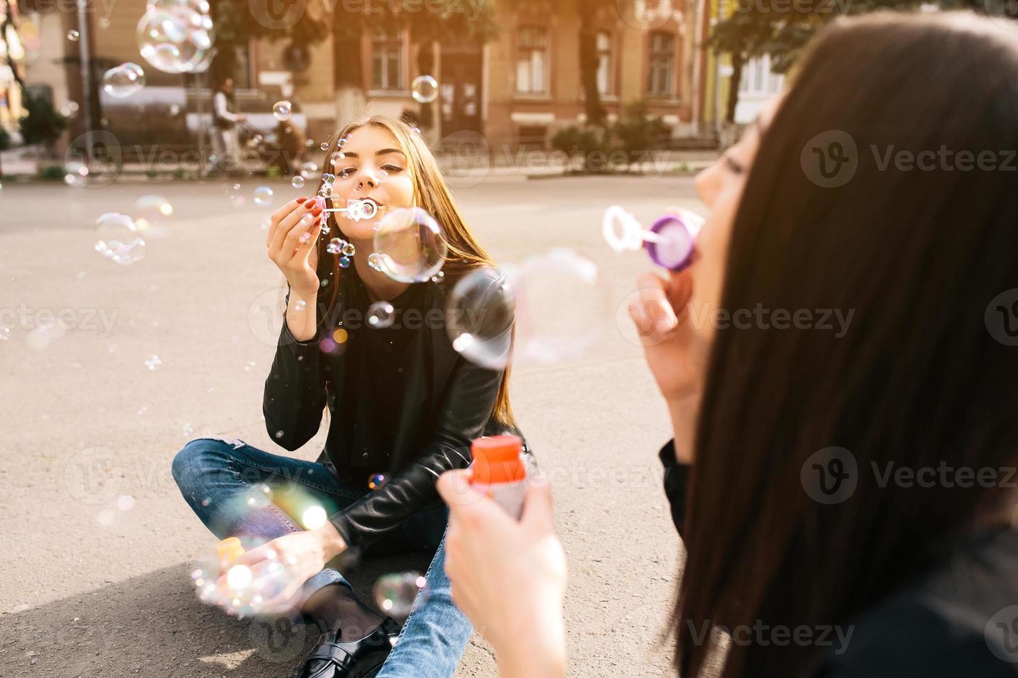 Two young adult girls photo