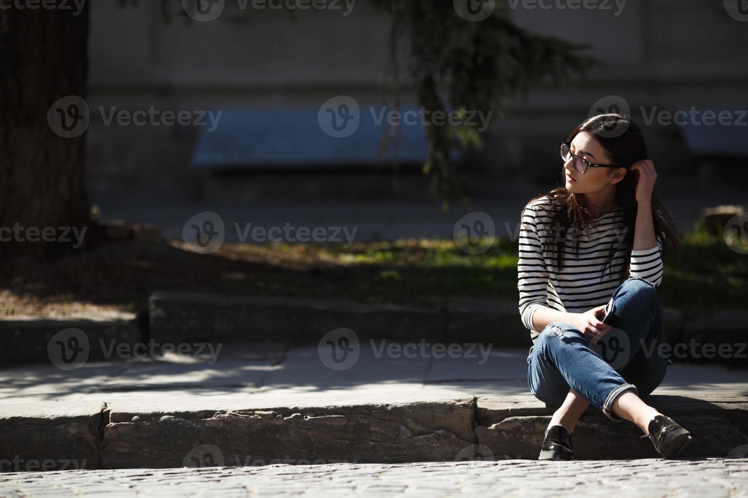 vista de retrato de mujer foto