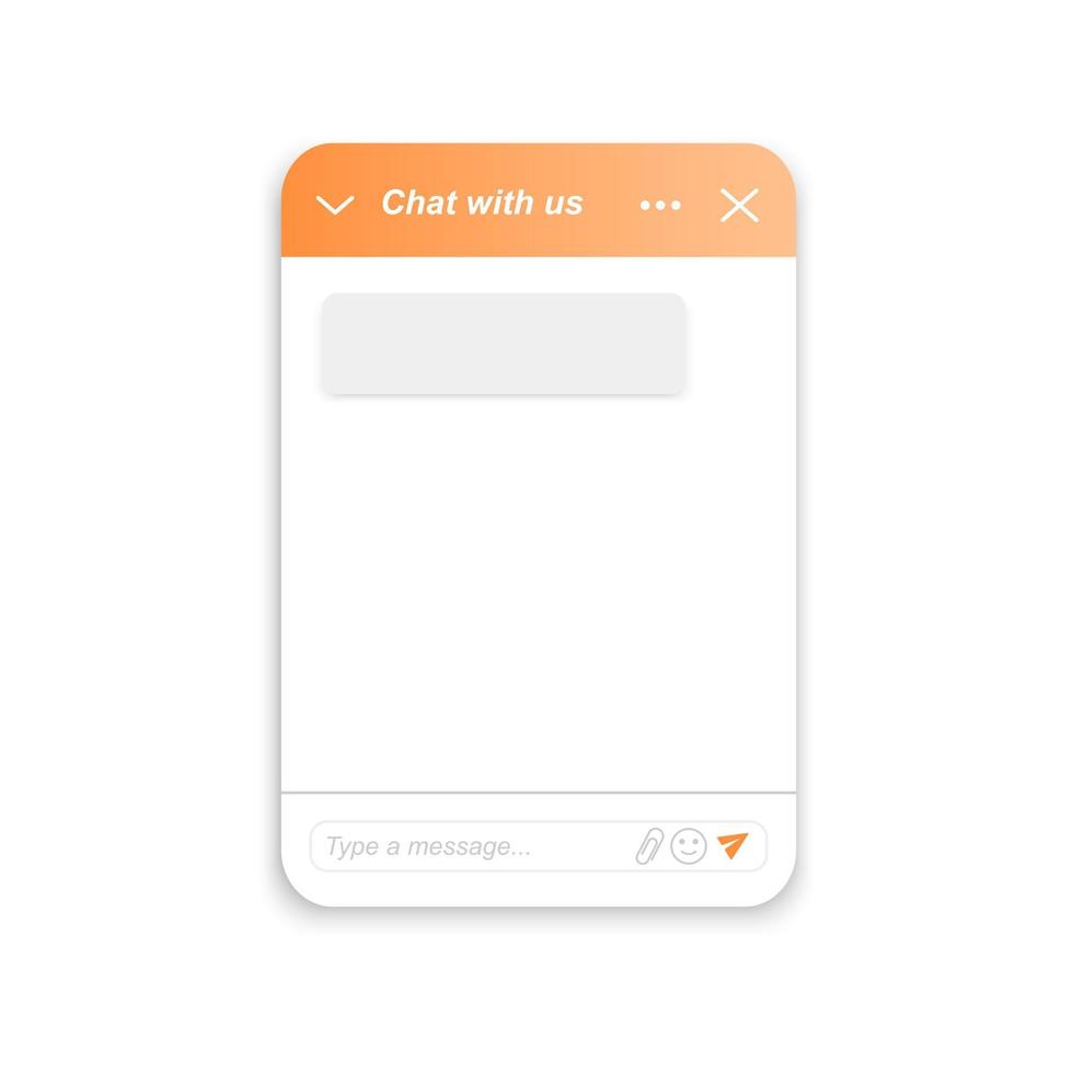 Mobile messenger app interface. Chatbot window design. Life chat customer service form. Virtual assistant bot template vector