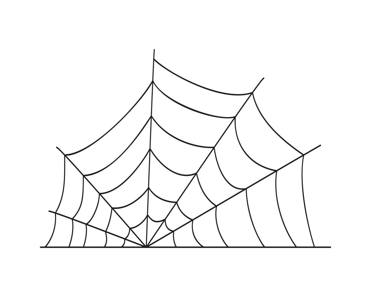 icono de contorno de telaraña aislado sobre fondo blanco. textura de tela de araña gráfica. elemento para la decoración de la fiesta de halloween vector