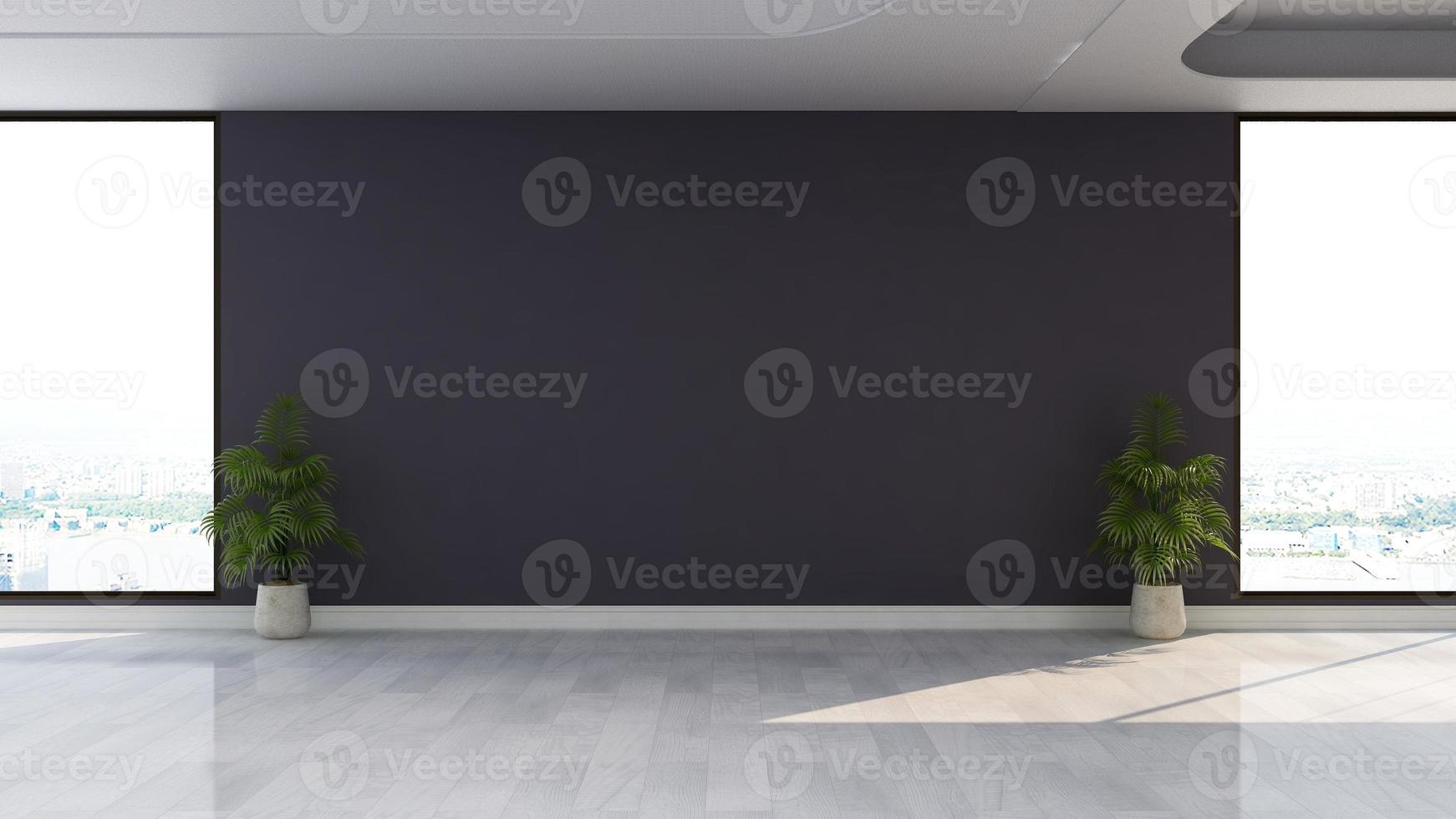Modern minimalist interior design of an empty room in 3D rendering photo