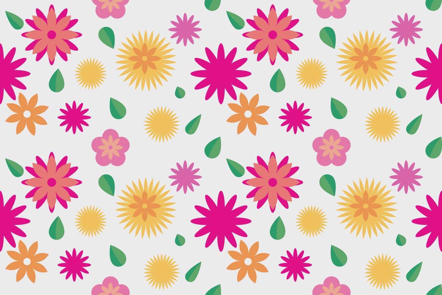 Colorful flower background, seamless pattern vector illustration.
