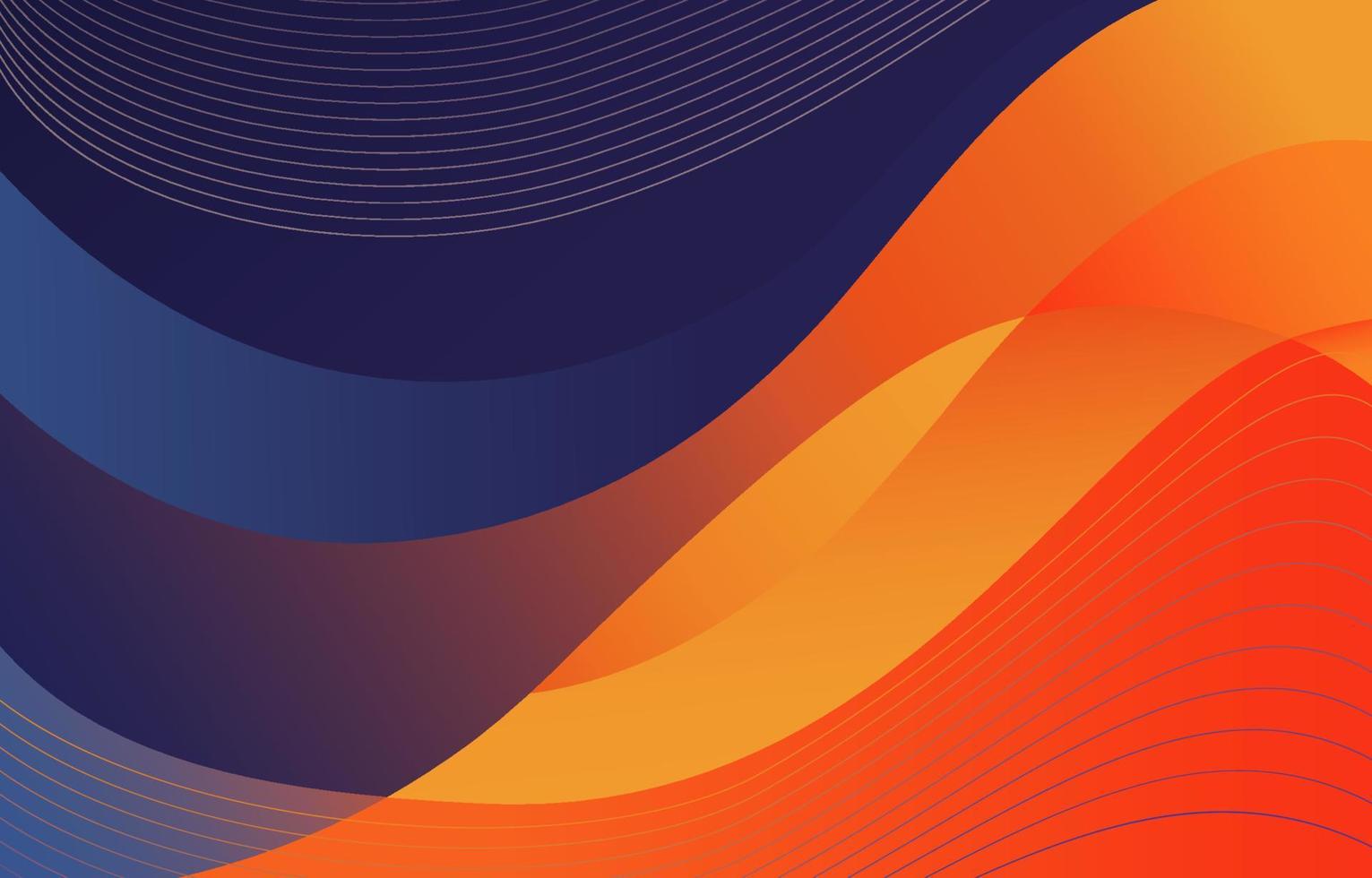 Blue and Orange Abstract Wave Background vector