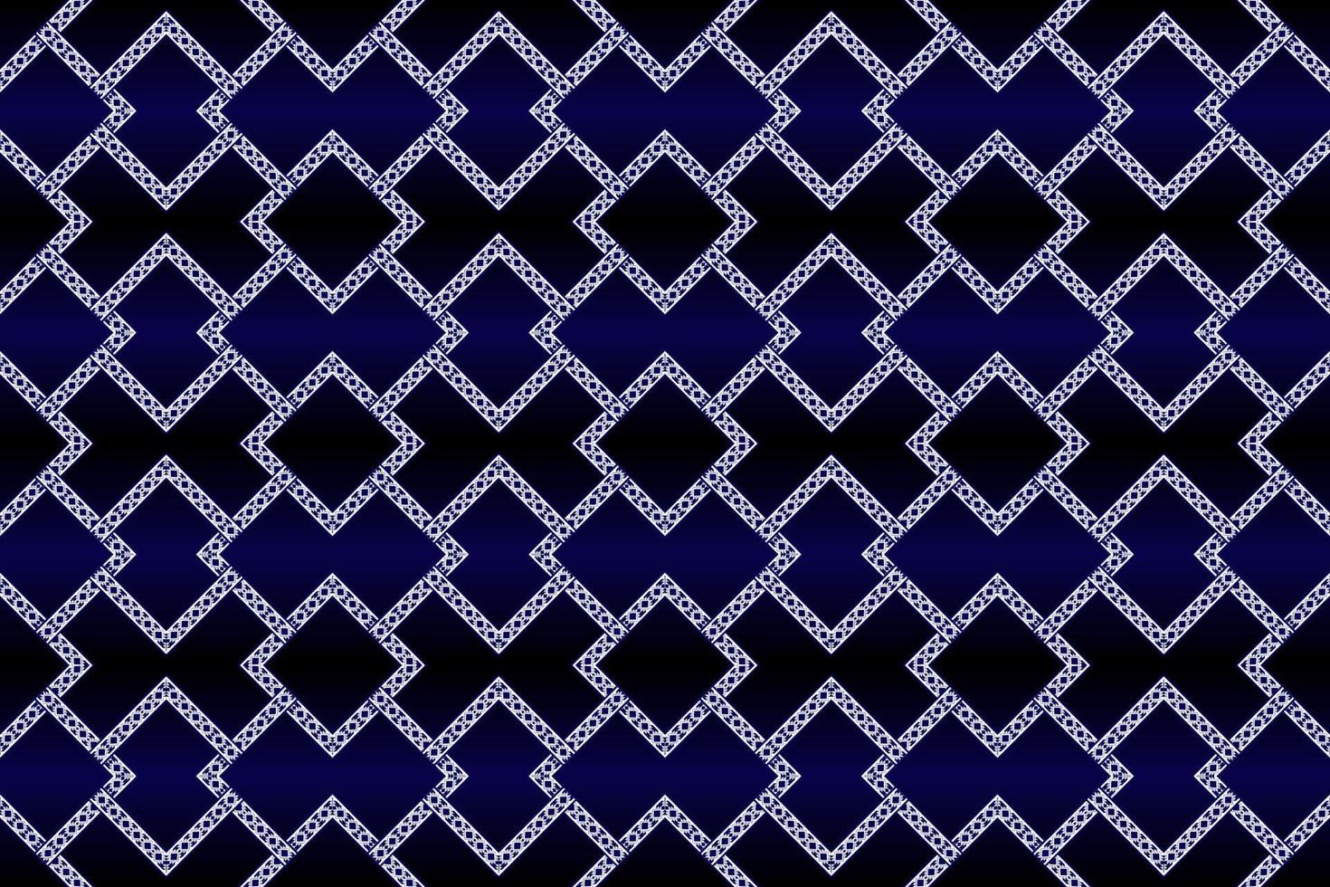 White and dark blue geometric ethnic seamless pattern design for wallpaper, background, fabric, curtain, carpet, clothing, and wrapping vector illustration.