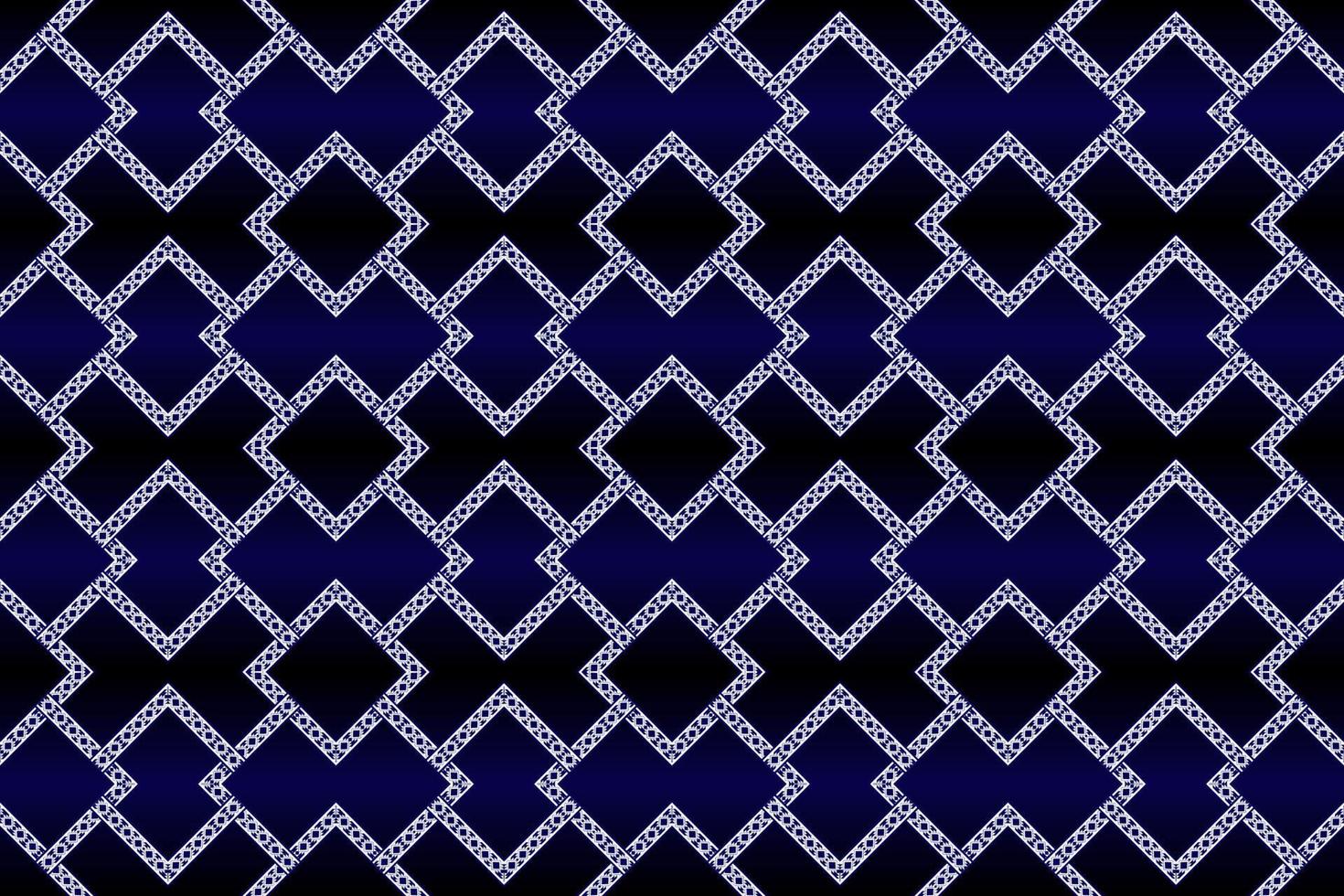 White and dark blue geometric ethnic seamless pattern design for wallpaper, background, fabric, curtain, carpet, clothing, and wrapping vector illustration.