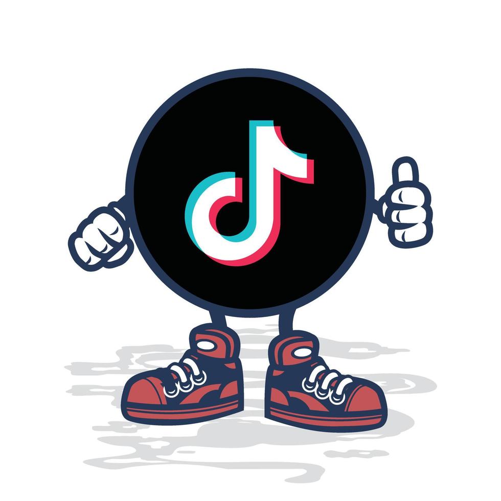 icono de redes sociales, logotipo de dibujos animados de personajes lindos,  ilustración vectorial tiktok. 12555725 Vector en Vecteezy