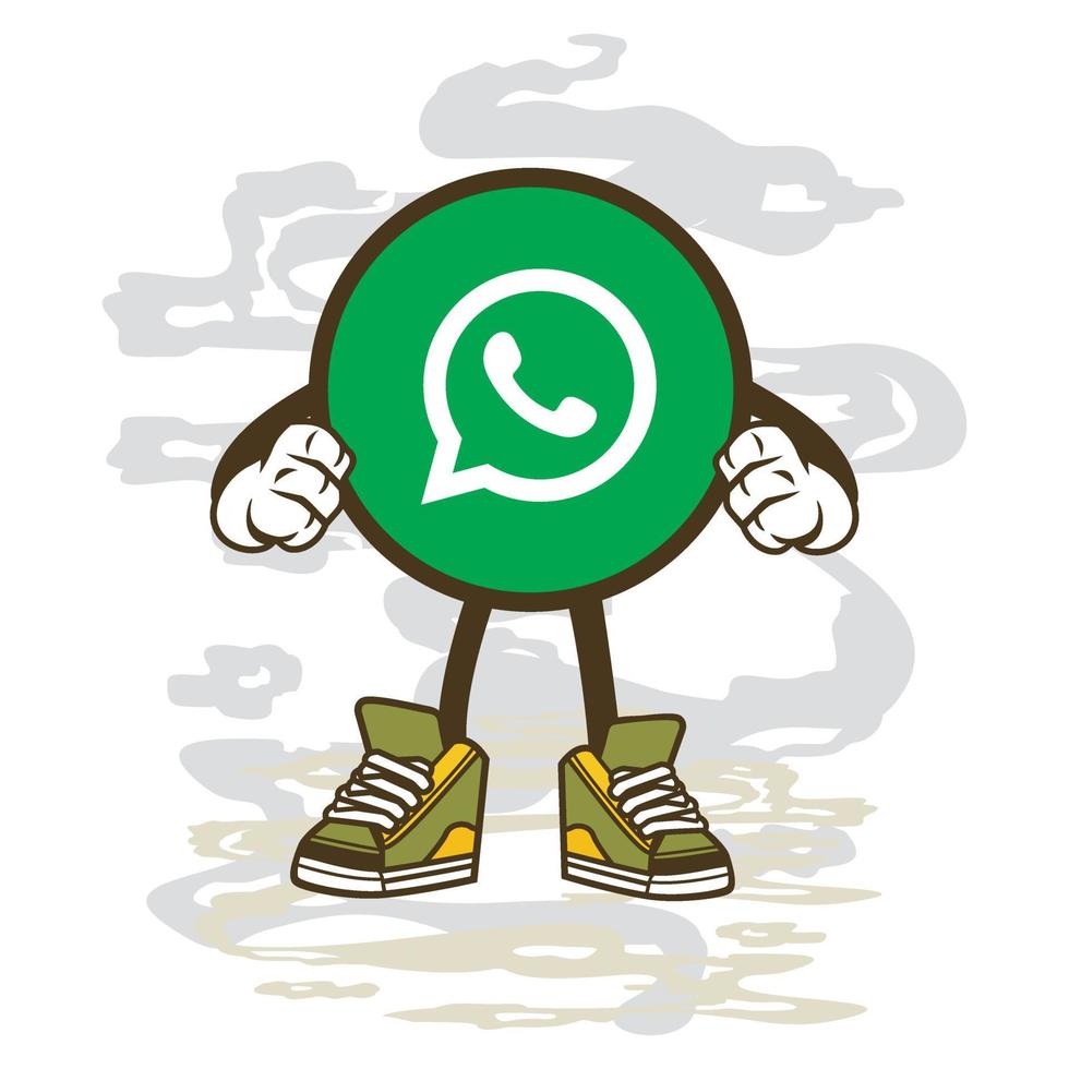 ícono de redes sociales, logotipo de dibujos animados de personajes lindos,  ilustración vectorial de whatsapp. 12555777 Vector en Vecteezy