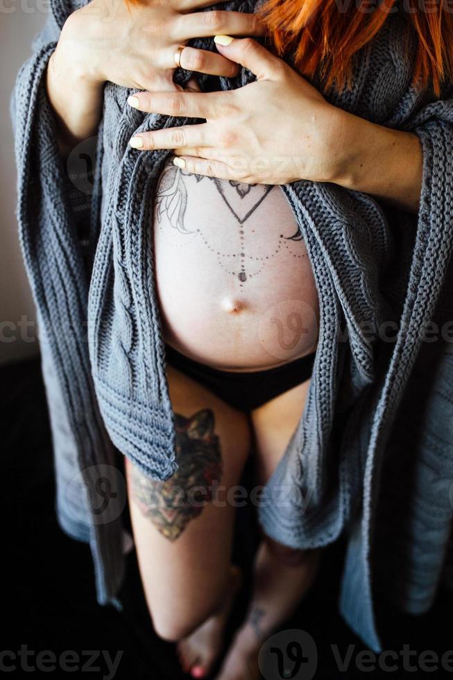 Pregnant woman portrait photo