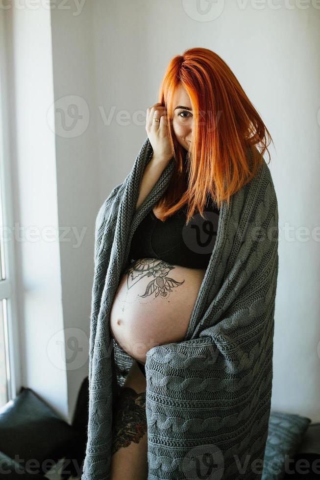 Pregnant woman portrait photo