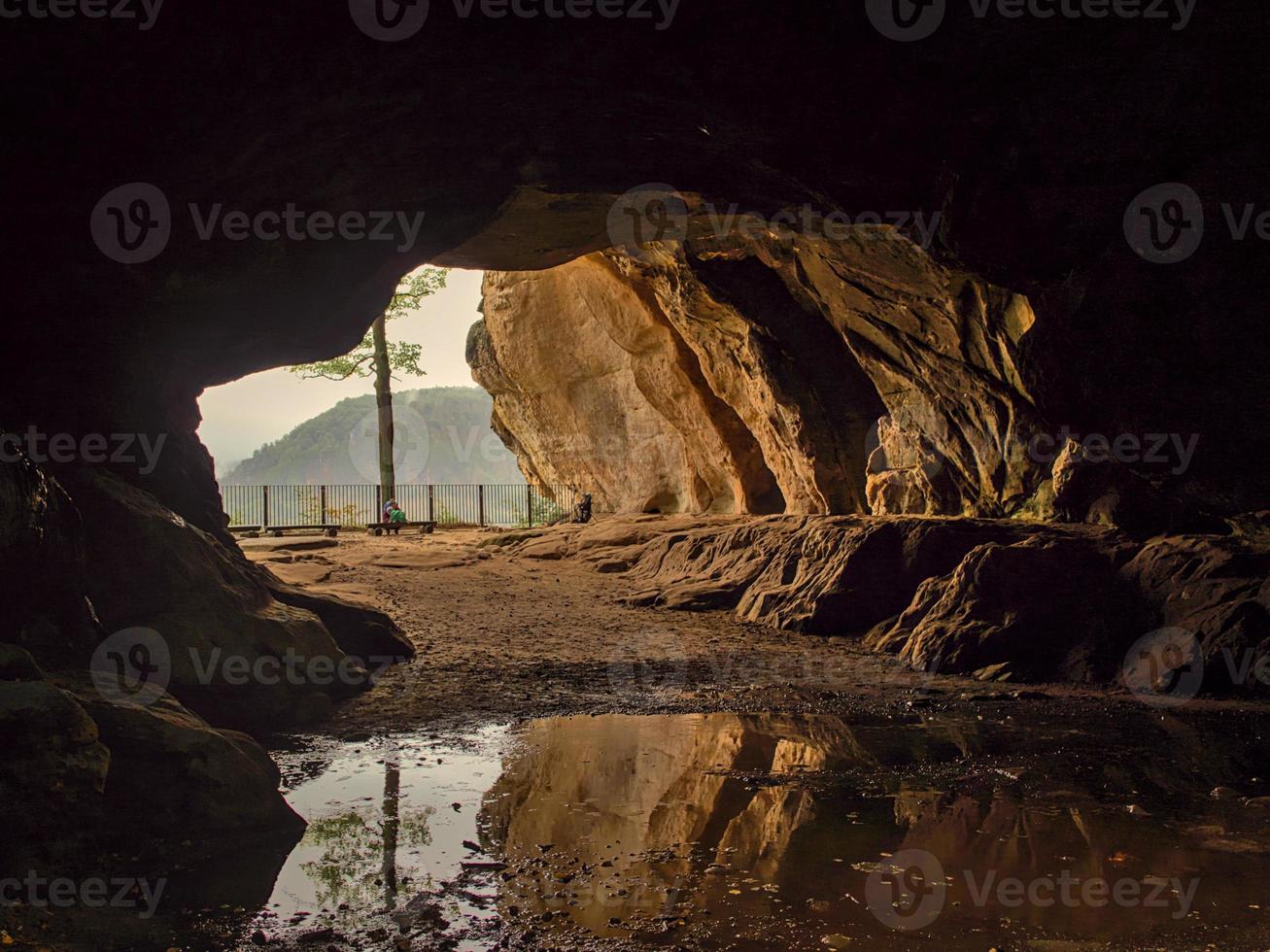 Sandstone cave in Saxony Switzerland photo