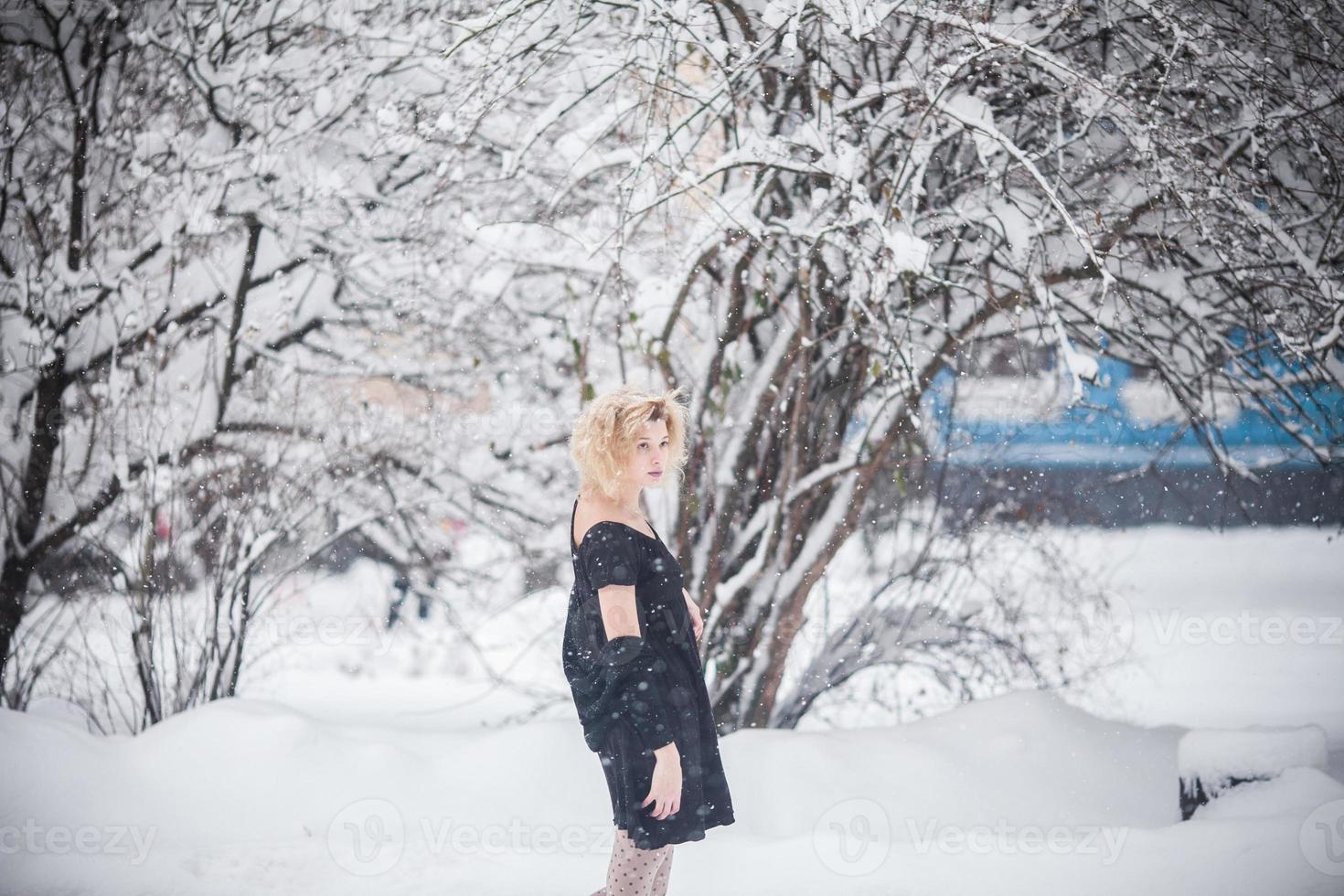 Woman in snow photo