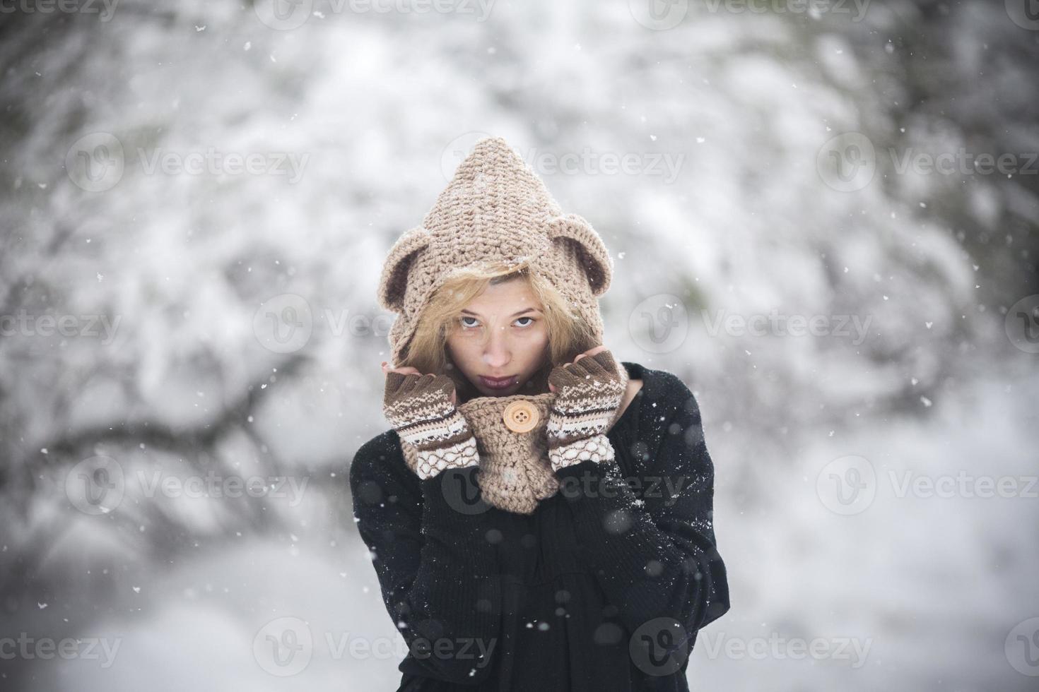 Woman in snow photo