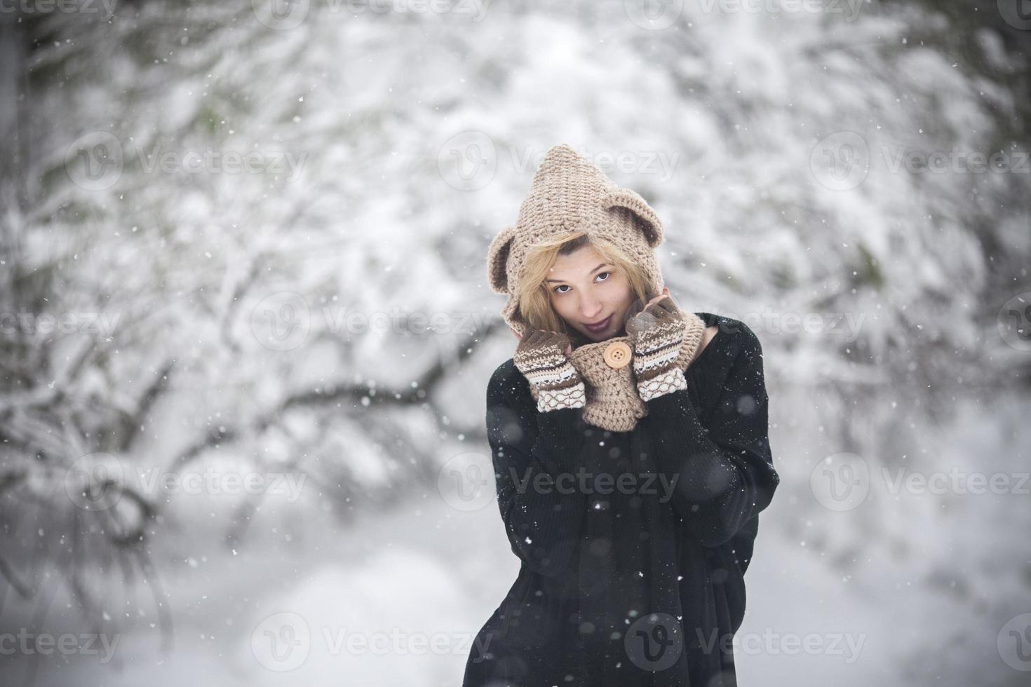 Woman in snow photo