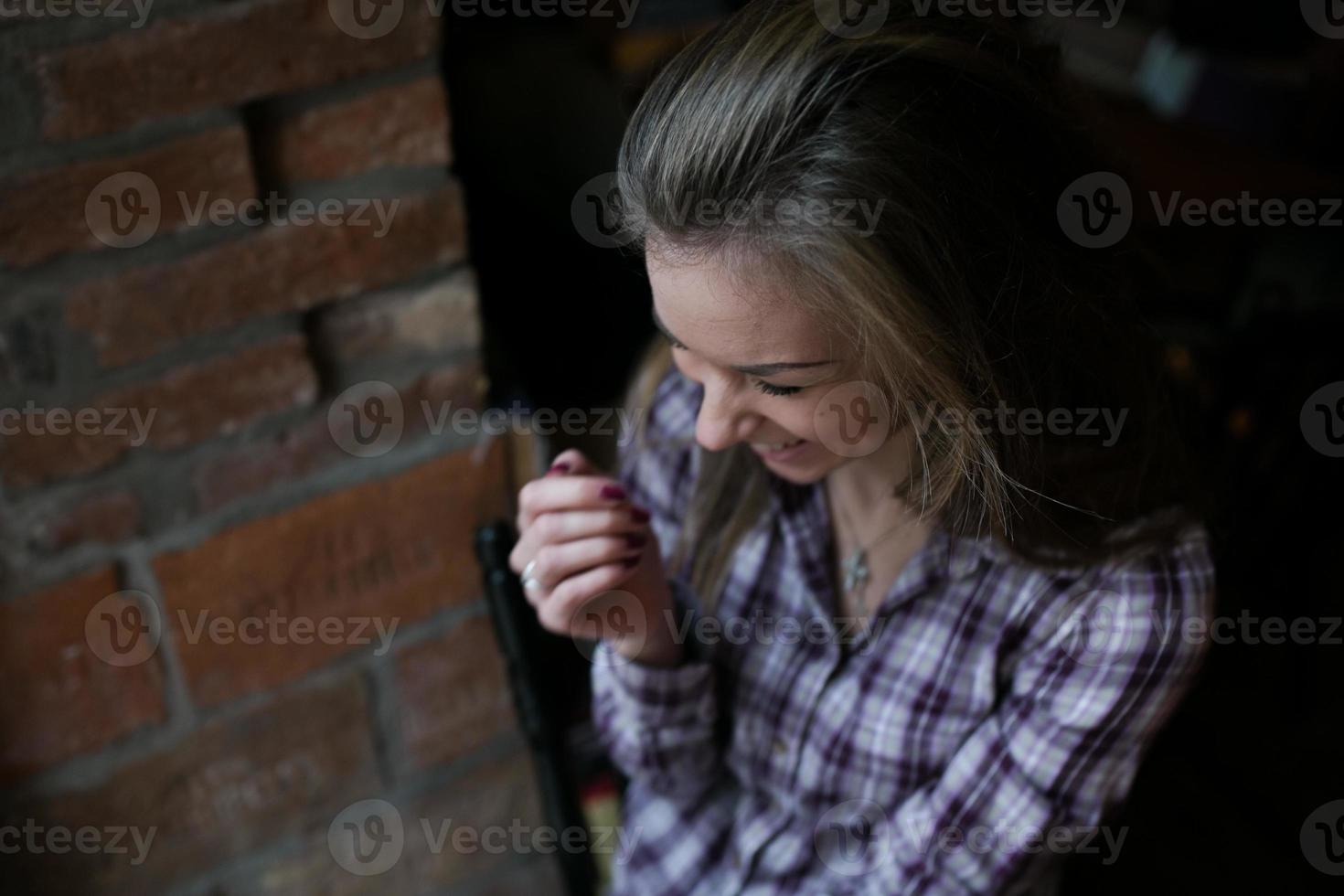 vista de retrato de mujer foto