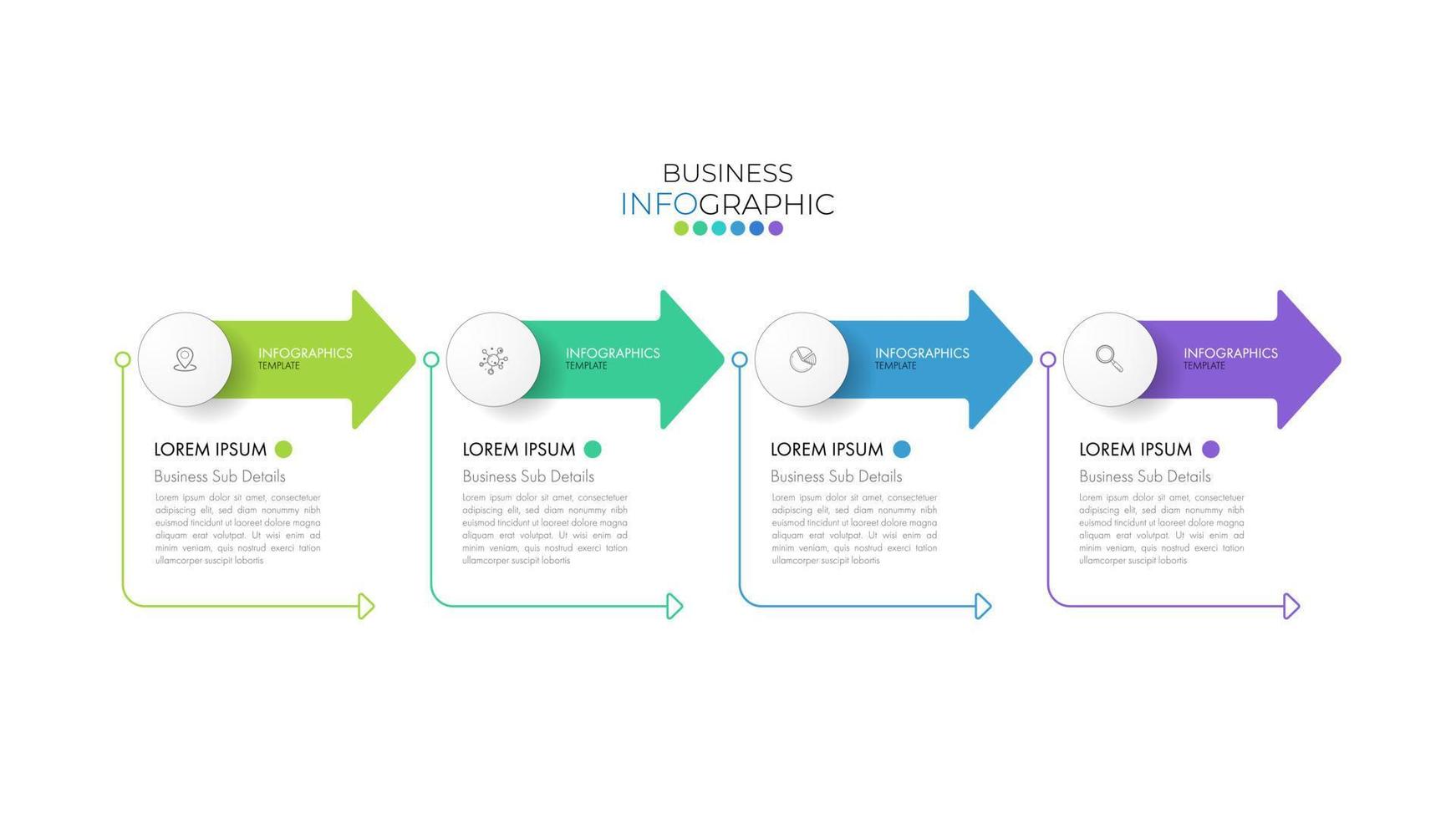 Minimal step infographics design vector and icons can be used for workflow layout, diagram, annual report. Vector infographics timeline design template with 4 options, parts, steps or processes.