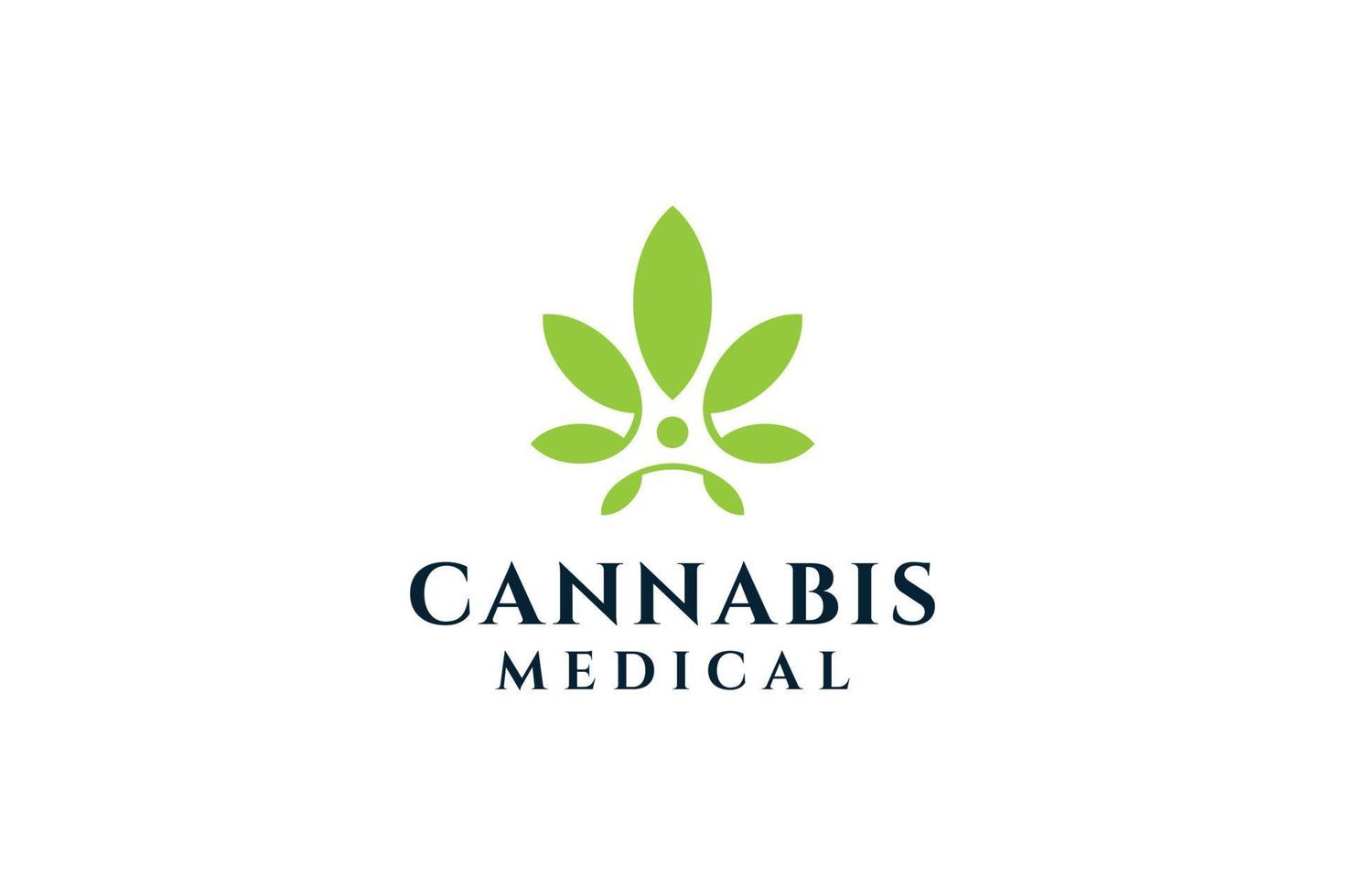 Cannabis organic grass care logo design vector