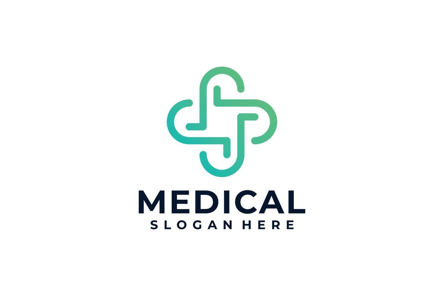 Modern Pharmaceutical medical line logo vector