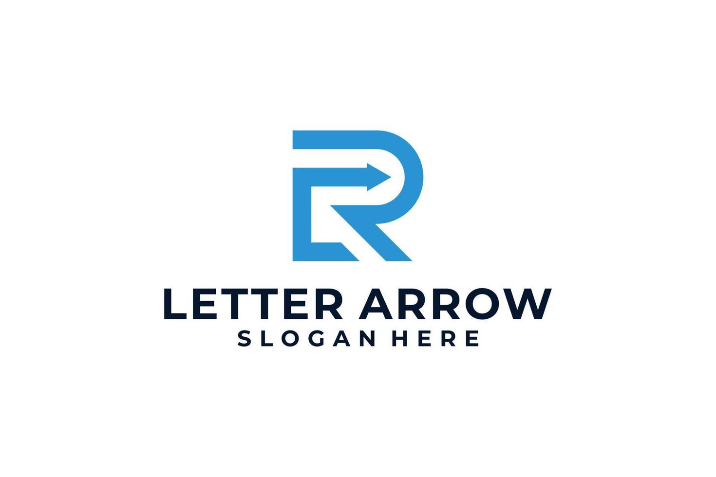 logotipo inicial de la letra r creativa con flecha vector