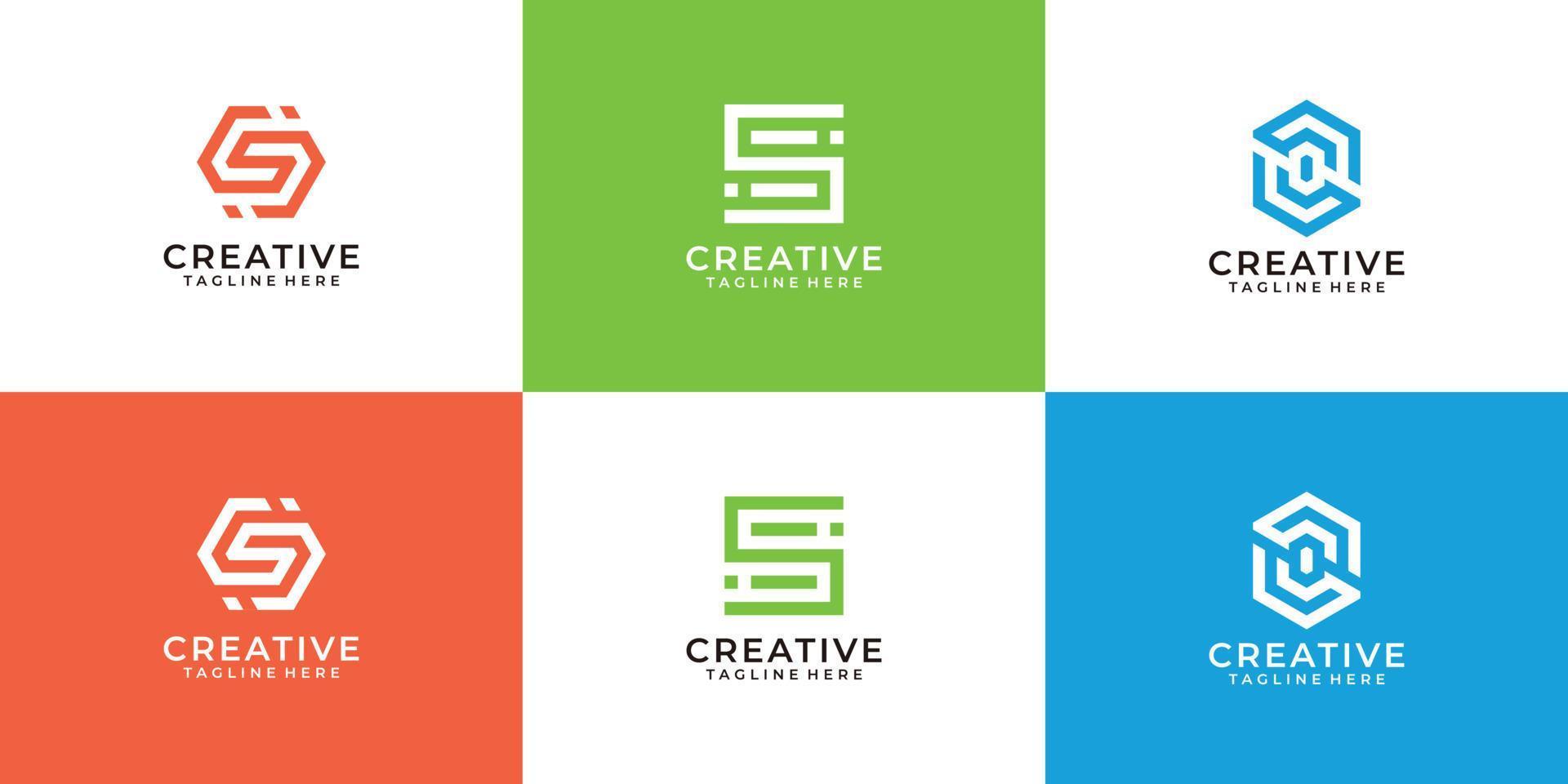 conjunto de elemento de diseño de vector de logotipo de letra s para marca