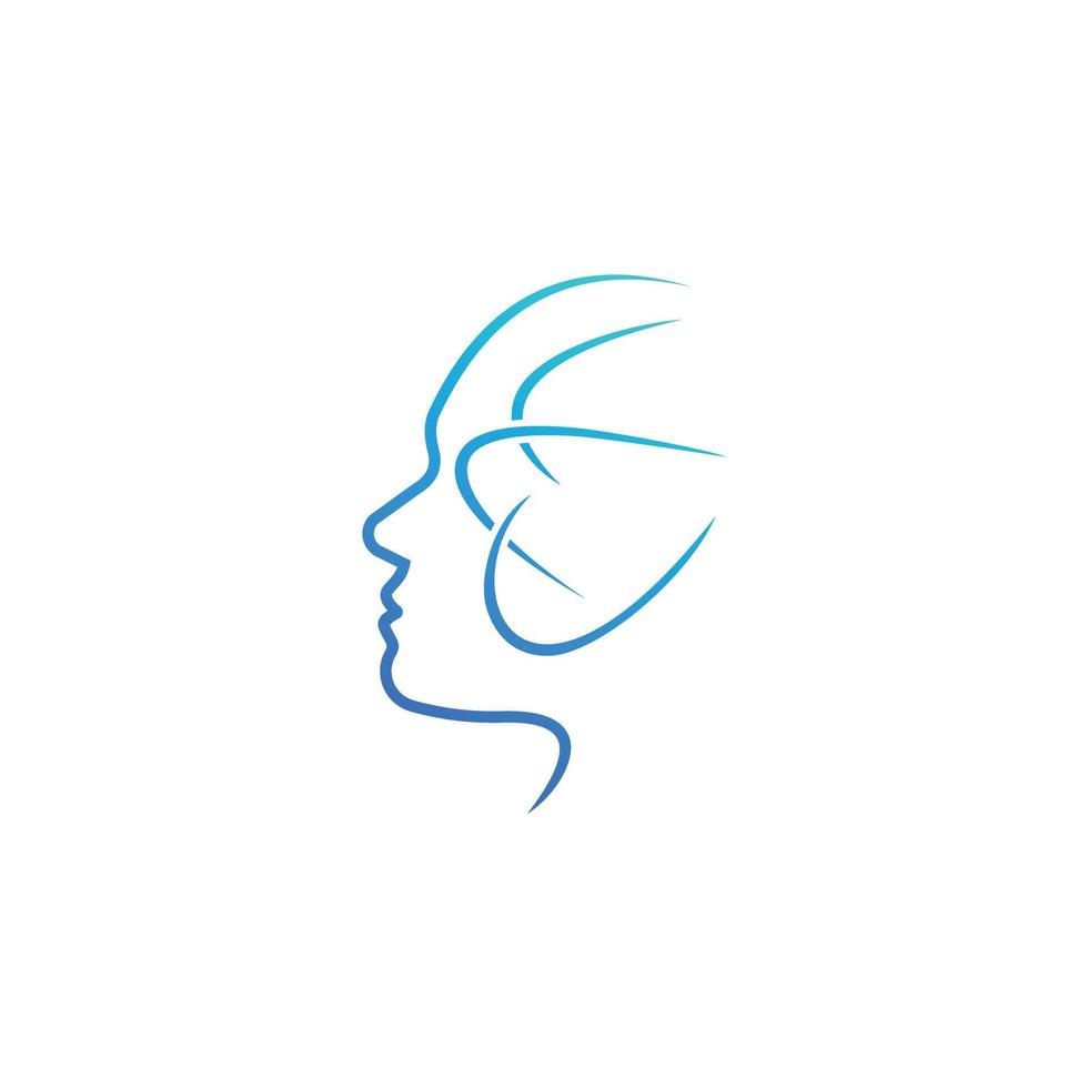 Think man brain logo vector