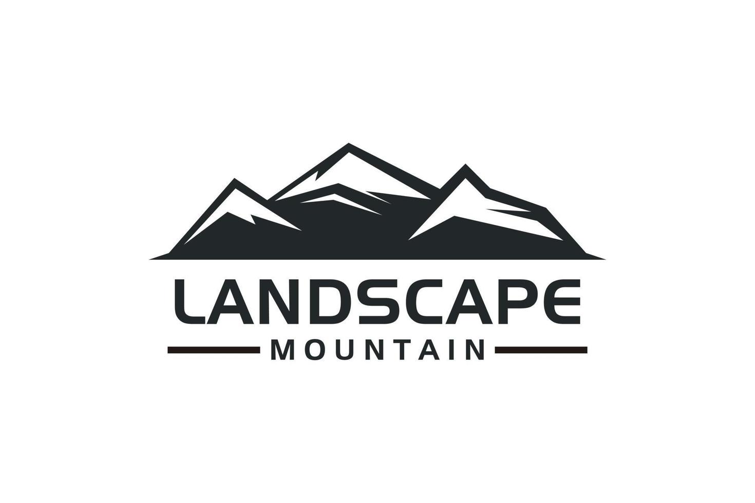 paisaje montaña aventura pico logo diseño vector