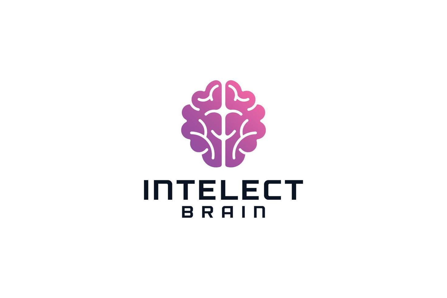 Smart creative intelect brain education logo design vector