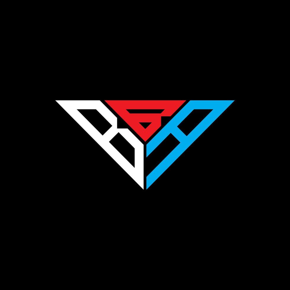 BBA letter logo creative design with vector graphic, BBA simple and modern logo in triangle shape.