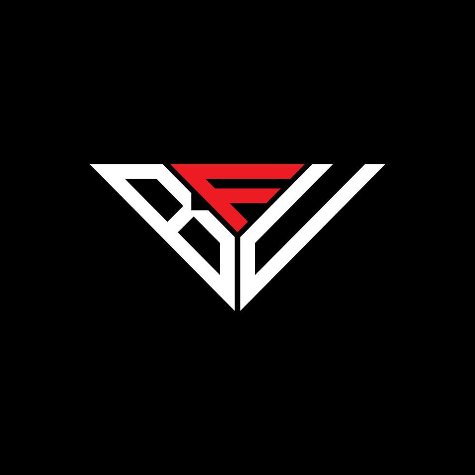 diseño creativo del logotipo de la letra bfu con gráfico vectorial, logotipo simple y moderno de bfu en forma de triángulo. vector
