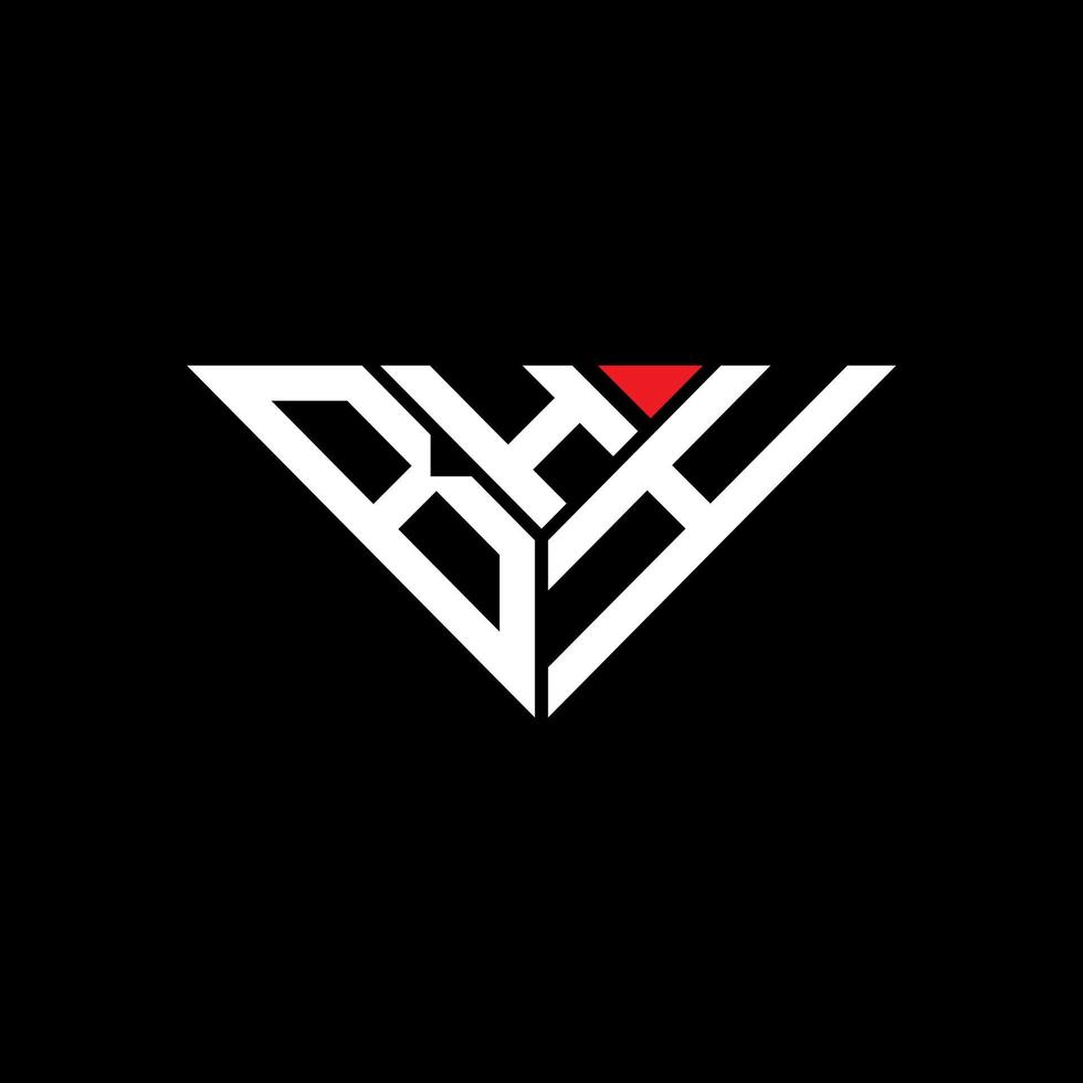 BHH letter logo creative design with vector graphic, BHH simple and modern logo in triangle shape.